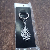 Stylish Stainless Steel Peacock Feather Keychain (1 Pc)