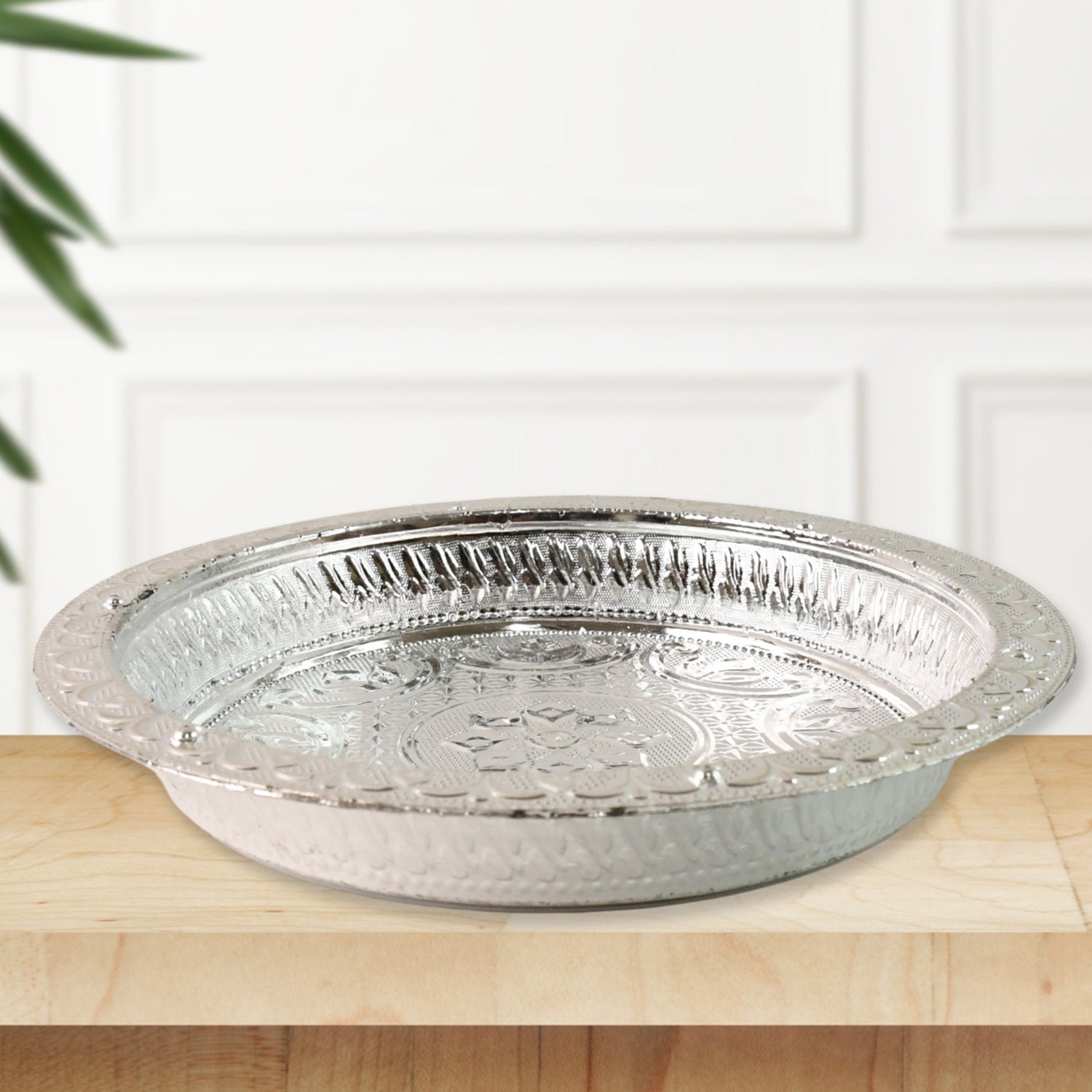 Decorative Silver Finish Plastic Pooja