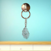 Elegant Cutout Peacock Feather Keychain