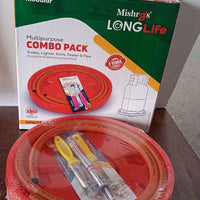 Mishra's 5-Piece Multipurpose LPG Kitchen Combo Set with Gas Pipe, Cylinder Trolley, Knife, Lighter & Peeler