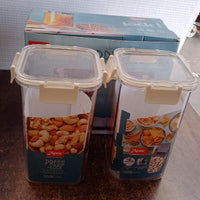 Apex Press N’ Lock Airtight Kitchen Storage Container Set (2Pc/1400ml) Approx