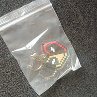 Pixel Style Acrylic Cartoon Keychain with Funky Design (1 Pc)