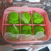 6-Cavity Silicone Ice Cream and Popsicle Mold Tray (1 Set)