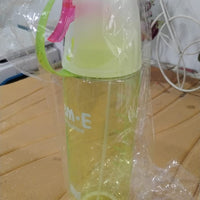 Plastic Dual Function Sports Water Bottle with Built-in Mist Spray and Leakproof Cap (600ML / 1 Pc)