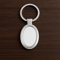 Sleek Oval Metal Keychain