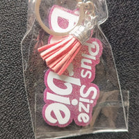 Text Keychain with Glitter Finish and Tassel Charm (1 Pc)