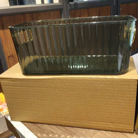 Premium Ribbed Transparent Storage Basket with Gold Handle – Multipurpose Kitchen &amp; Home Organizer Box