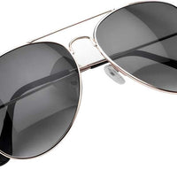Unisex Black Golden Aviator Sunglass