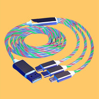 Fast 3 in 1 Multiple Pin With LED Light Magnetic Charging Charging Pad - Assorted color