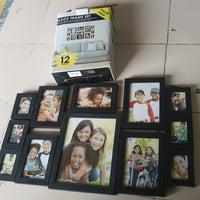 Premium Black Photo Frame Set 12 Pcs Wall Hanging Gallery Frames